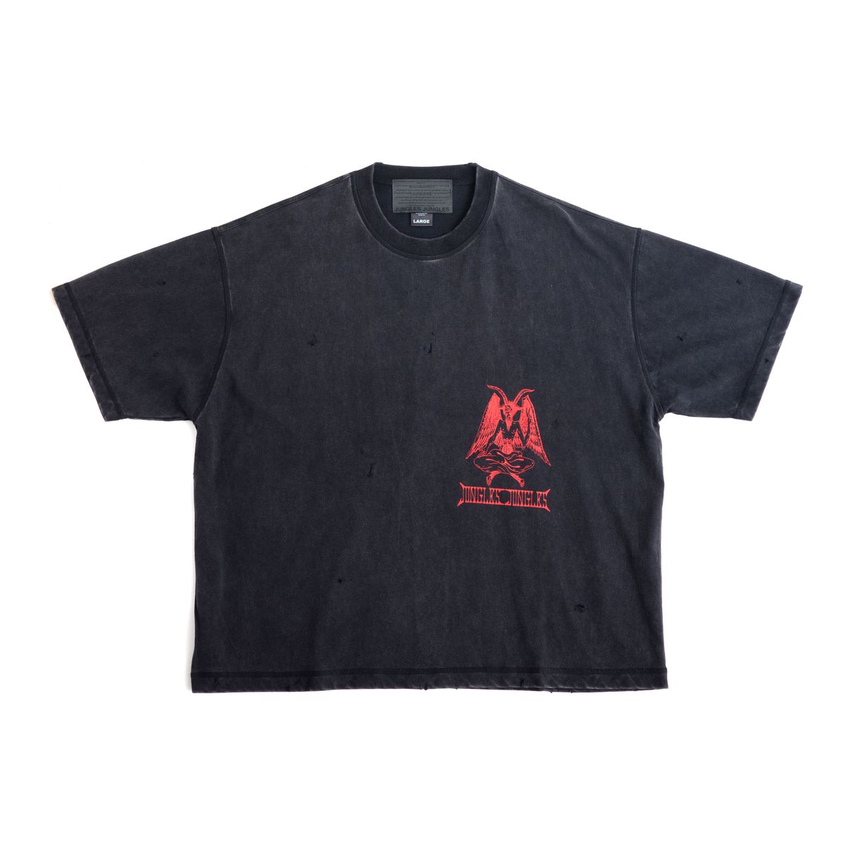 JUNGLES JUNGLES "Wellness" Vintage Black Distressed Tee