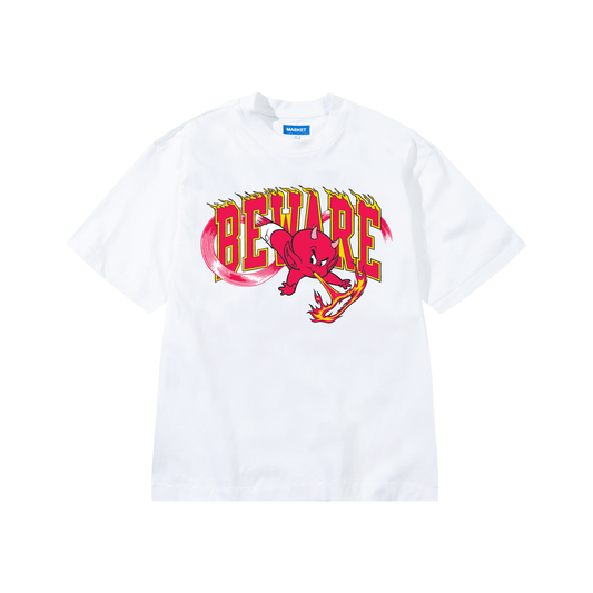 Market Studios x Hot Stuff "Beware" White T-Shirt