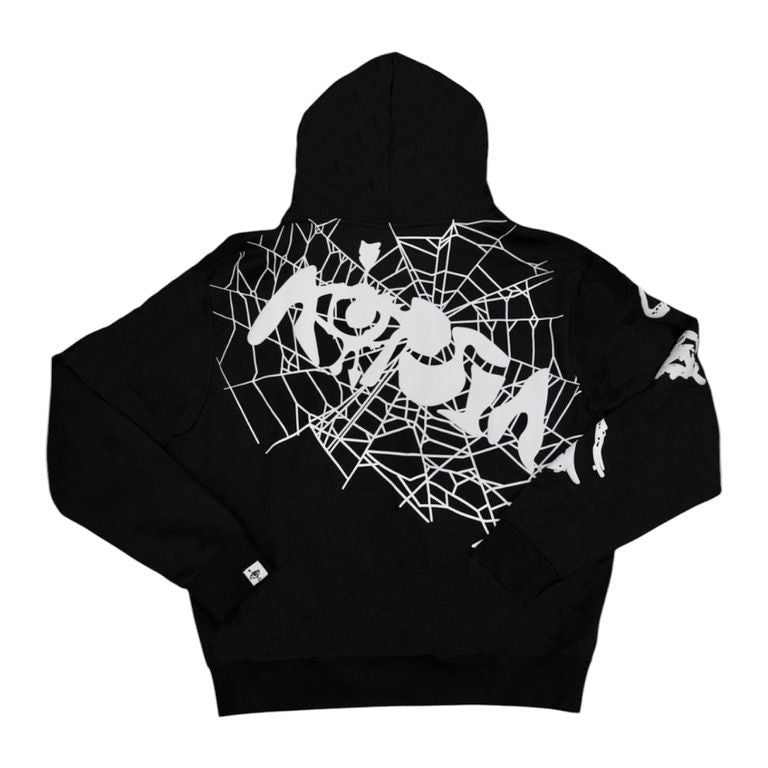 Aopsia "Spider Web" Black/White Zip-Up Hoodie