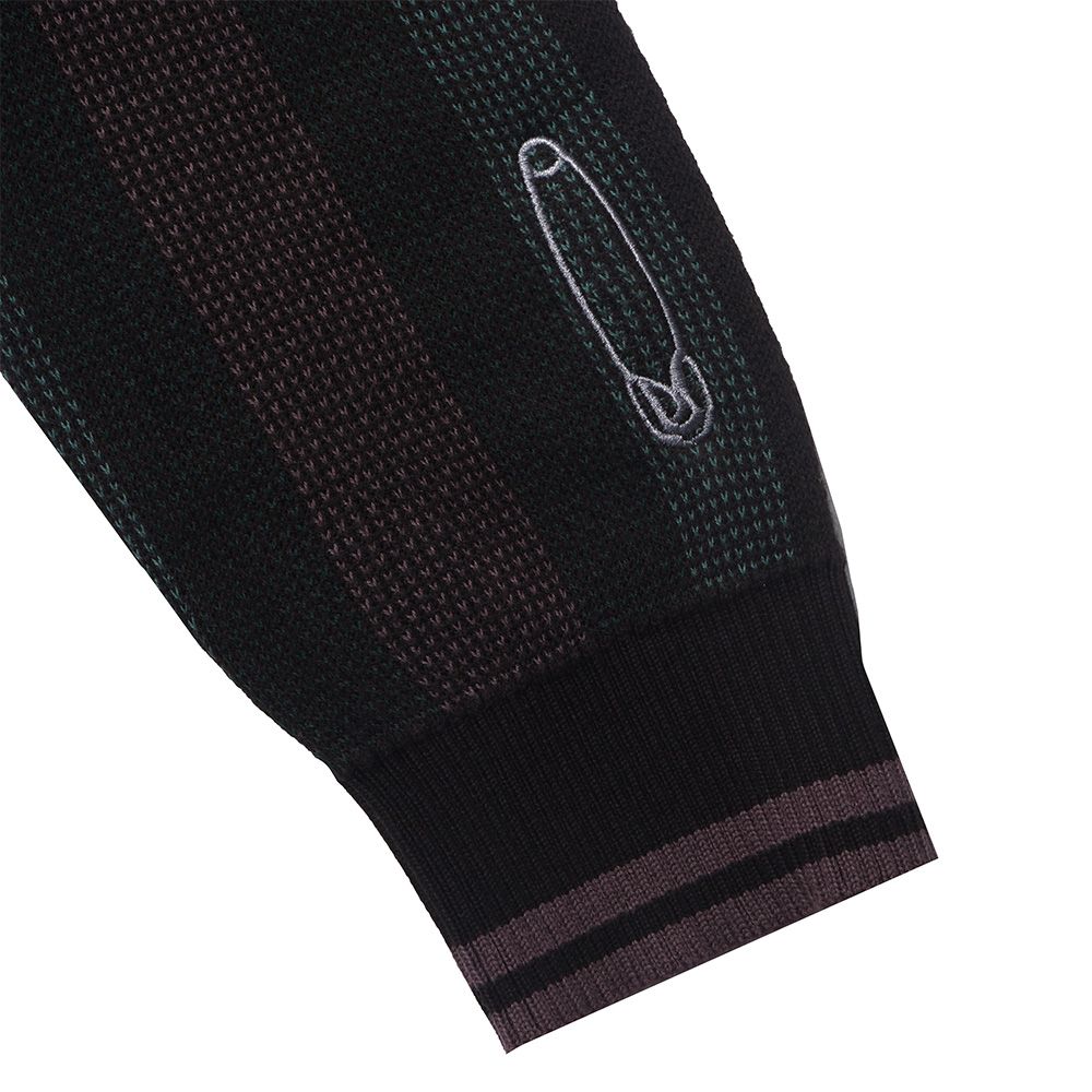 Devá States "Striped" Green/Multi Knitted Polo Longsleeve