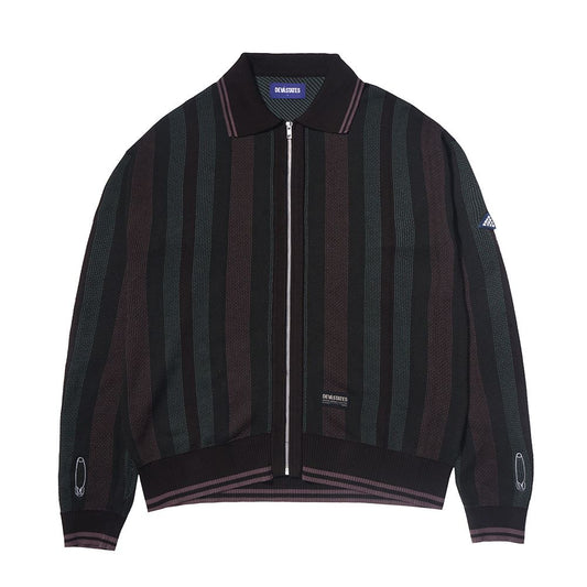 Devá States "Striped" Green/Multi Knitted Polo Longsleeve
