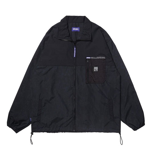 Devá States "Micro" Black Printed Nylon Trekker Jacket