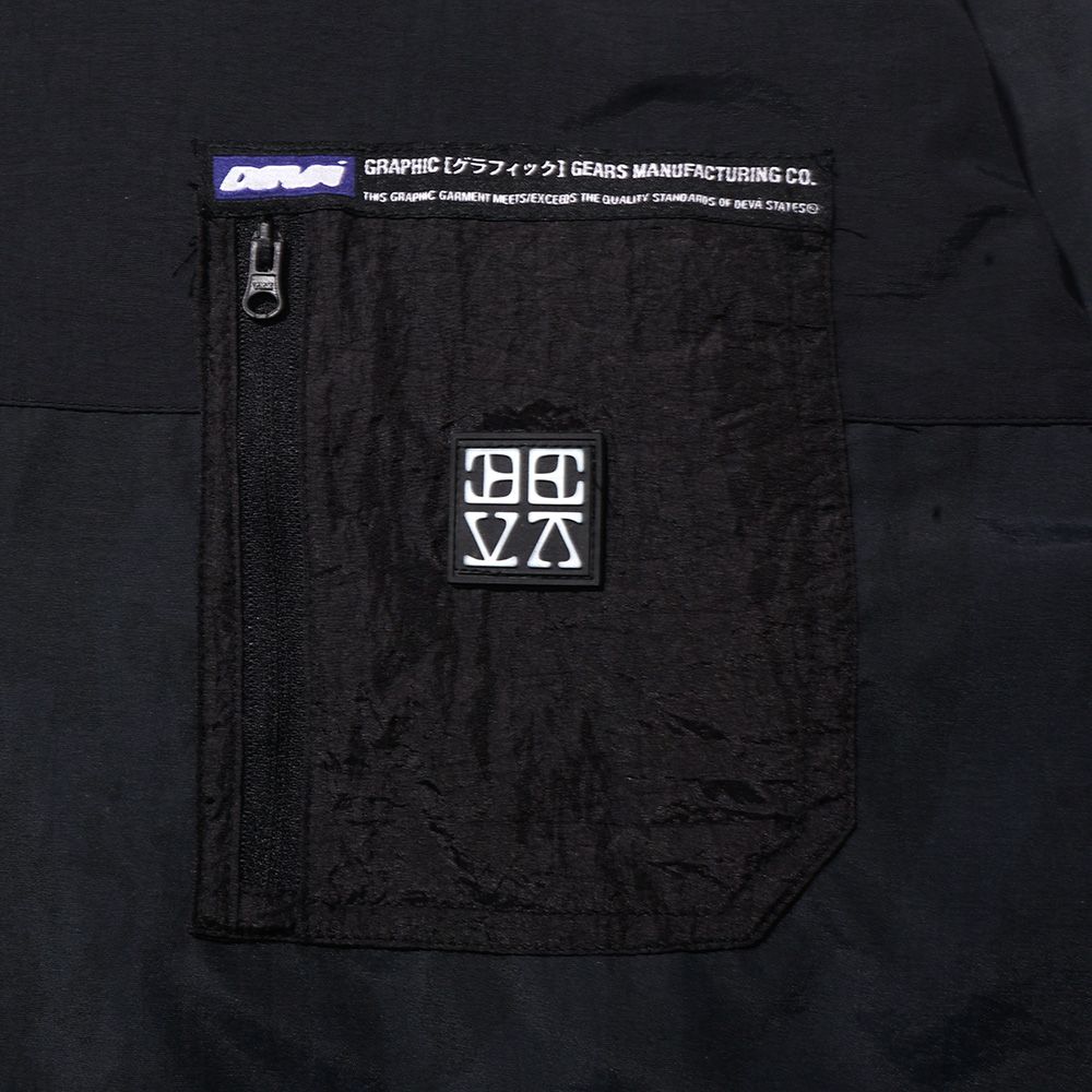 Devá States "Micro" Black Printed Nylon Trekker Jacket