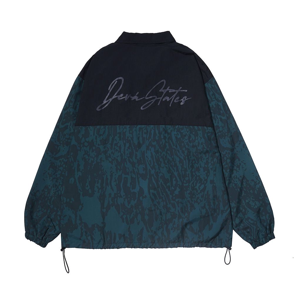 Devá States "Micro" Green Printed Nylon Trekker Jacket