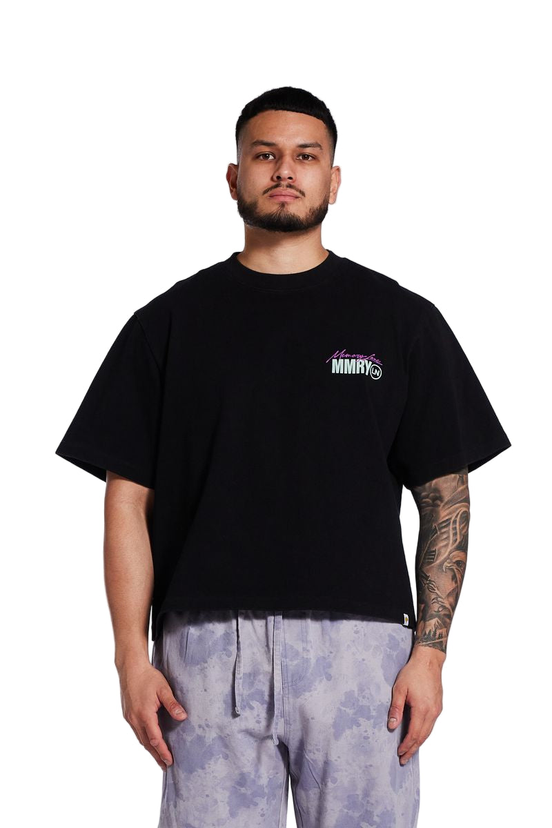 Memory Lane "Maison" Black Cropped Tee