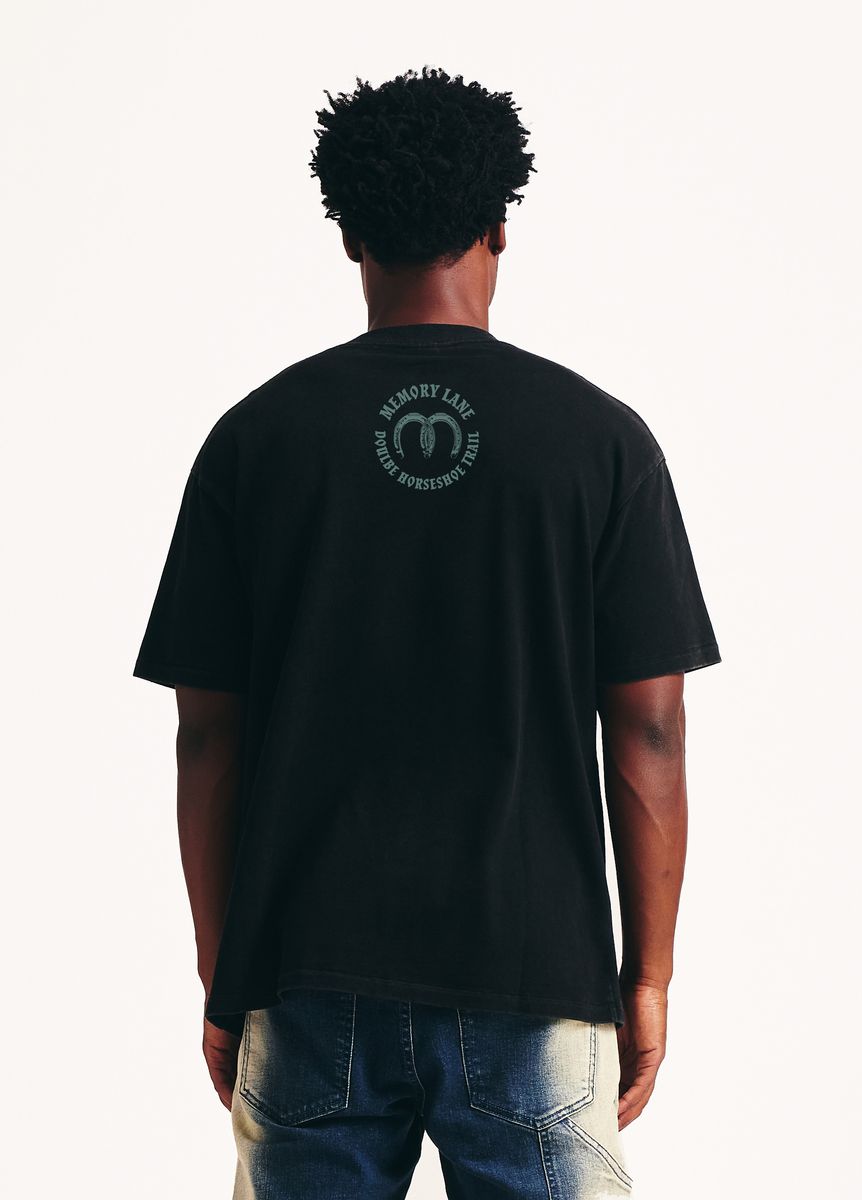 Memory Lane "Running Wolves" Vintage Black Tee