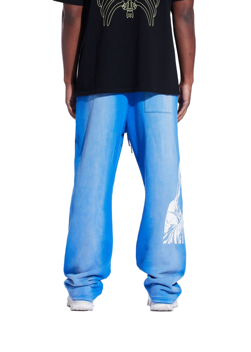 Memory Lane "Stencil Logo" Faded Blue Sweatpants