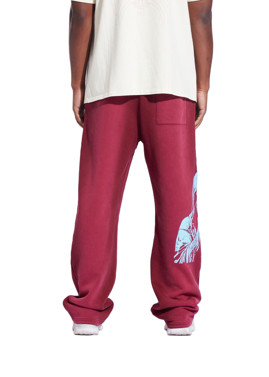 Memory Lane "Stencil Logo" Burgundy Sweatpants