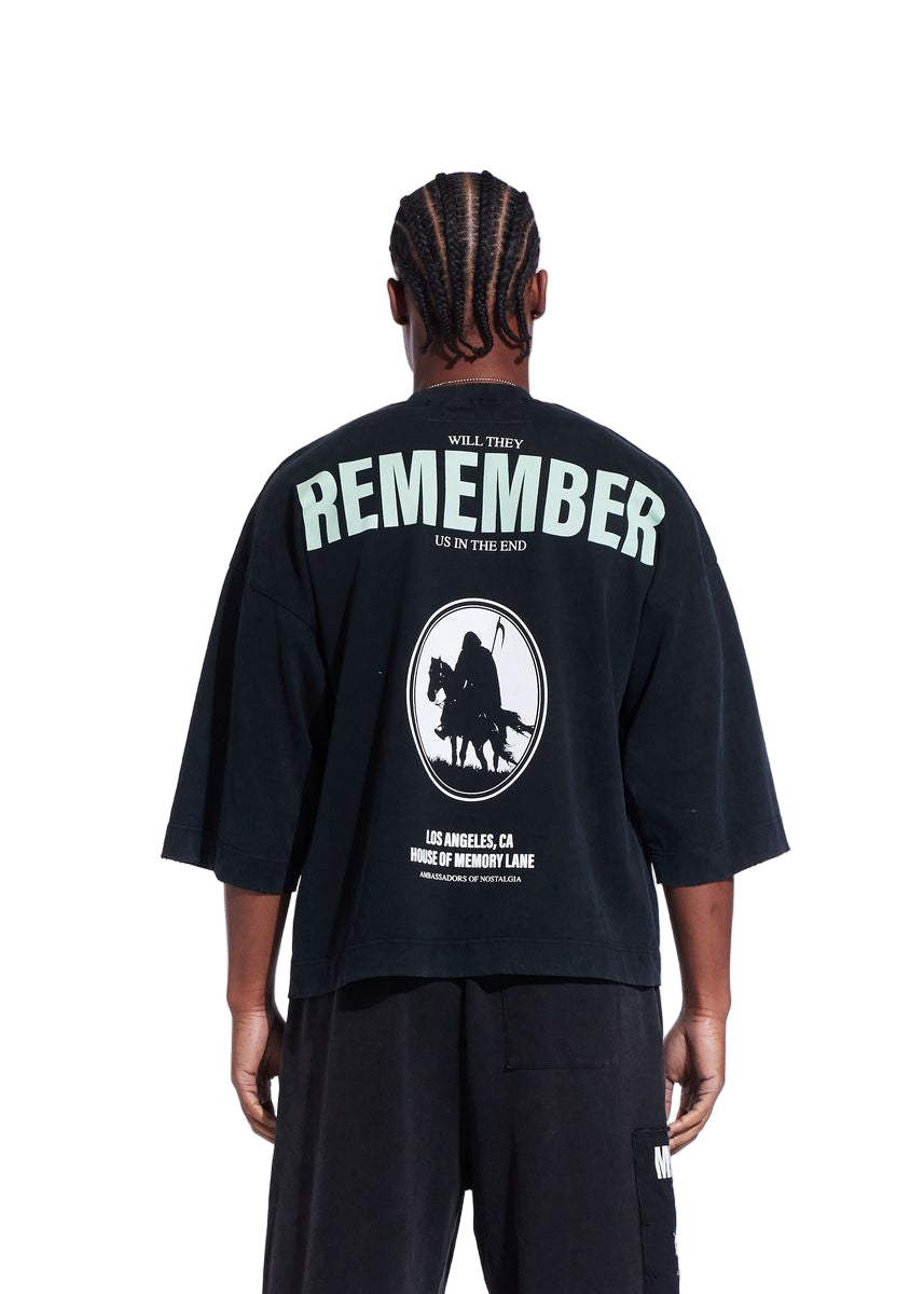 Memory Lane "Storm Rider" Black Oversized Tee