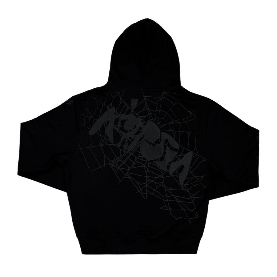 Aopsia "Spider Web" Black/Black Zip-Up Hoodie