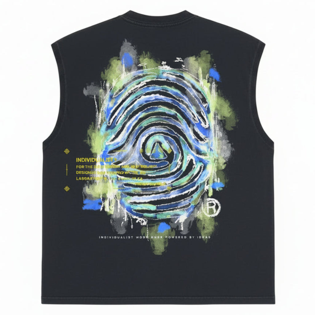Individualist “Painted Logo” Vintage Black Muscle Tee