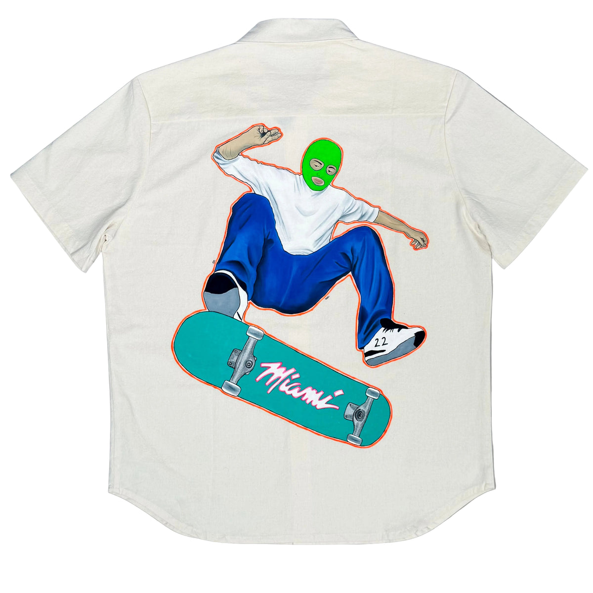 Twenty two is everywhere 'Miami Skate' Hand Painted Button Down Shirt