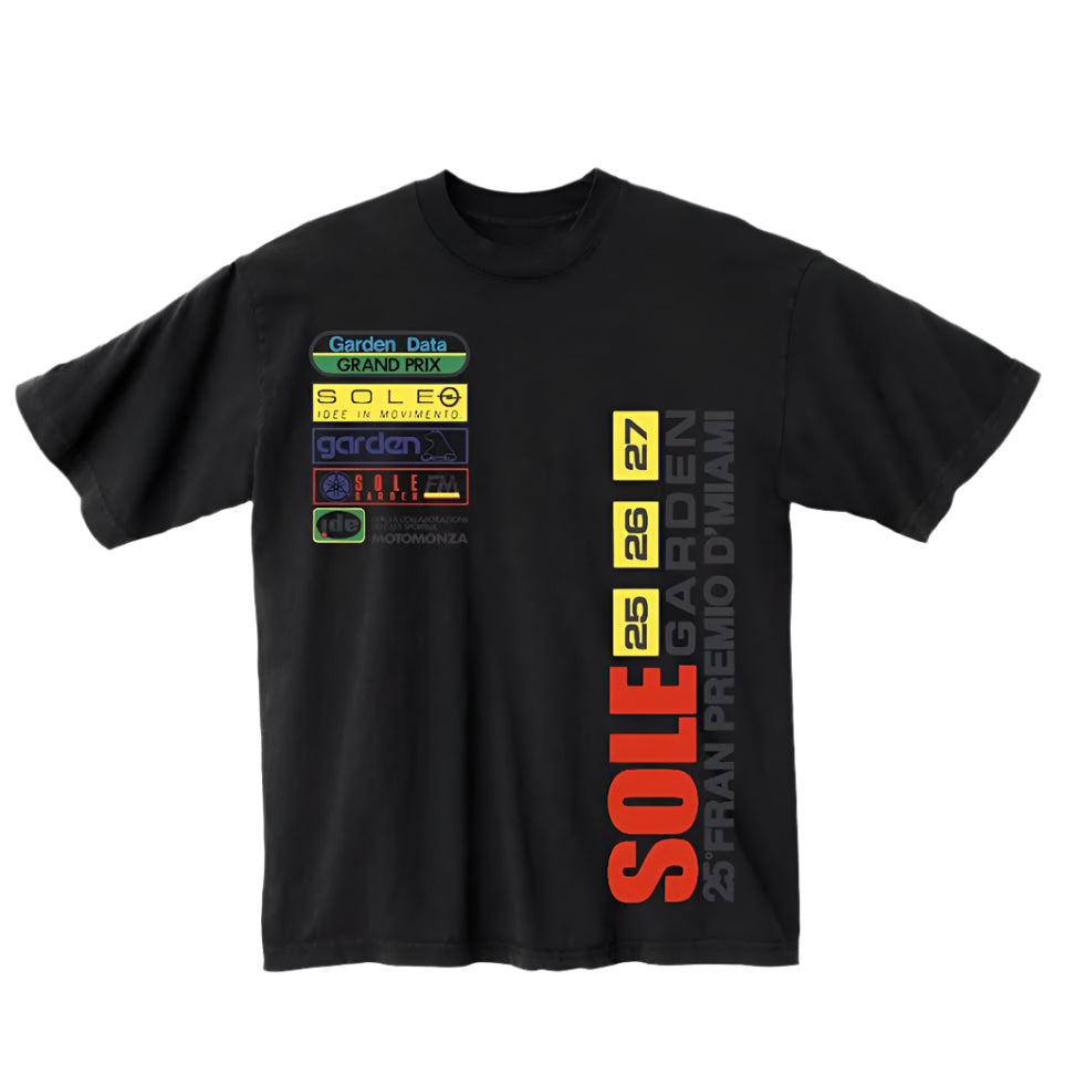 Sole Garden "Racing" Black T-Shirt