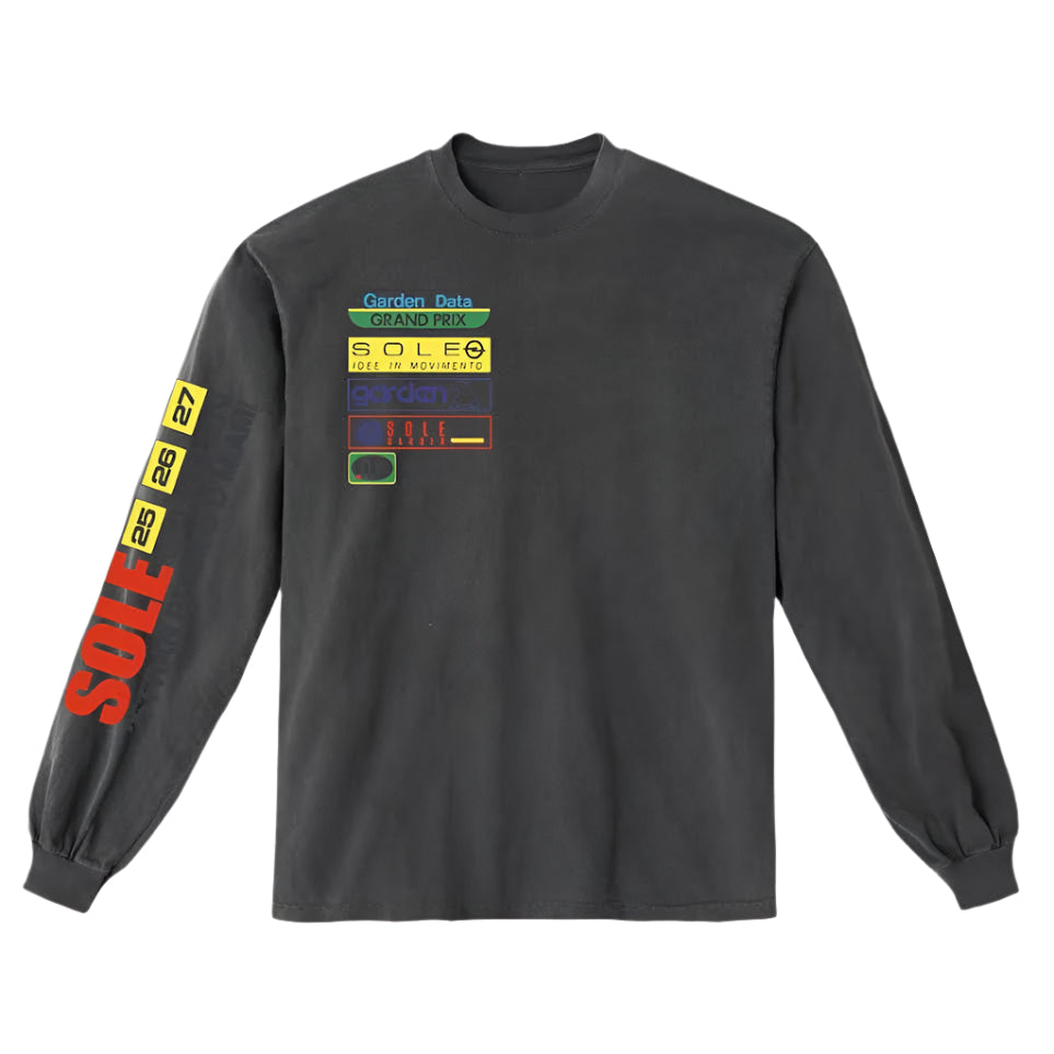 Sole Garden "Racing" Vintage Black Long sleeve T-Shirt