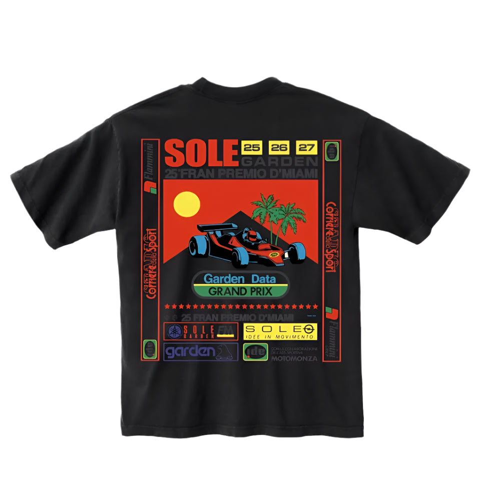 Sole Garden "Racing" Black T-Shirt