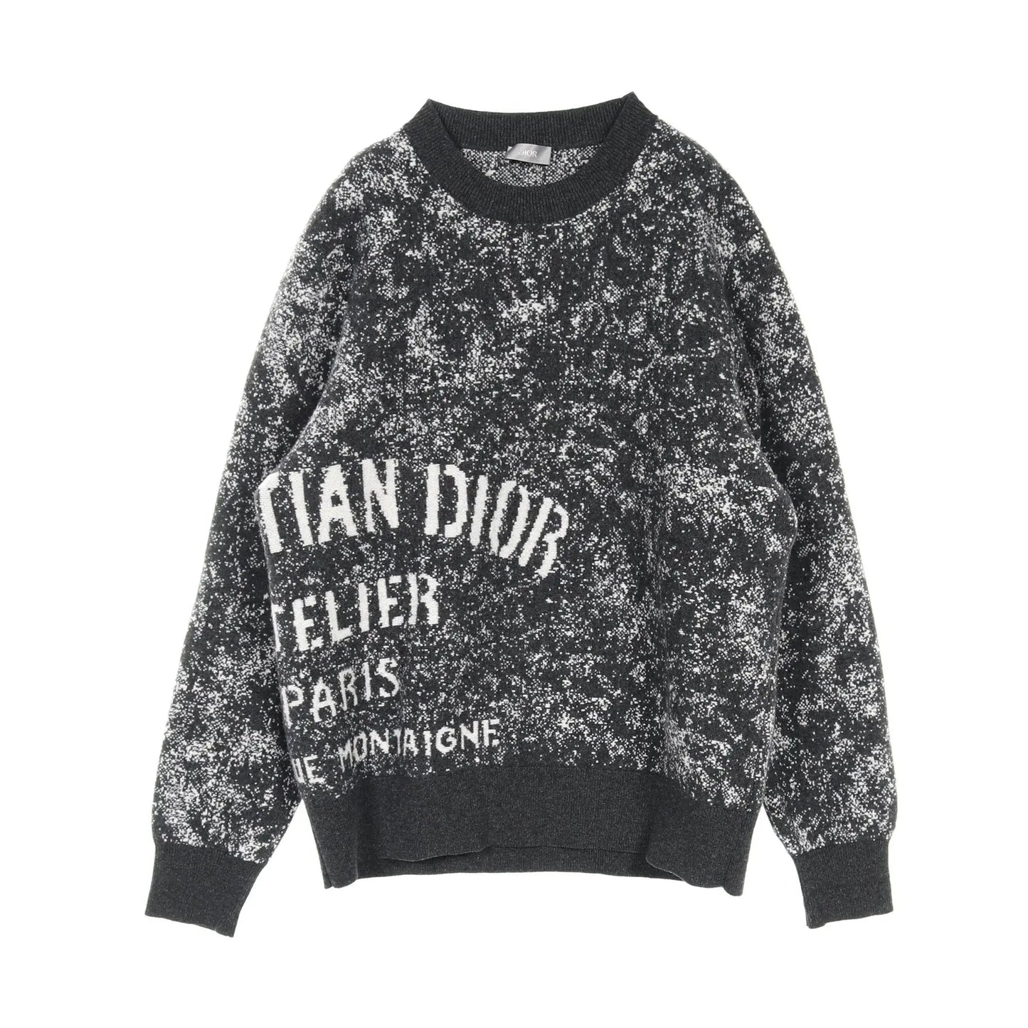 Dior 'Atelier Logo' Knit Wool Dark Gray Sweater