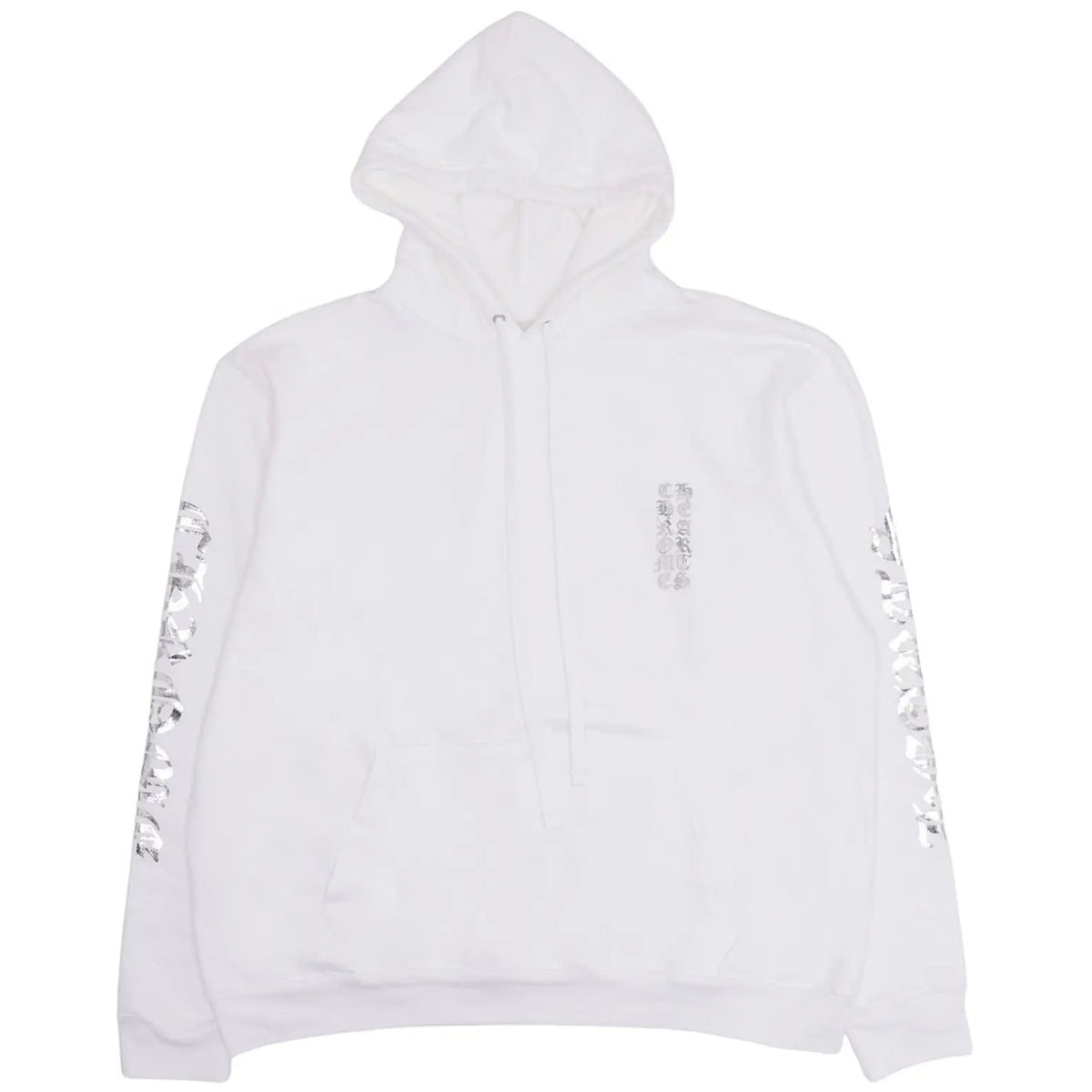Chrome Hearts 'Metallic Print' Vertical Logo White Hoodie
