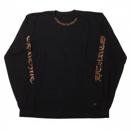 Chrome Hearts "Neck Brown Logo" Black Long Sleeve