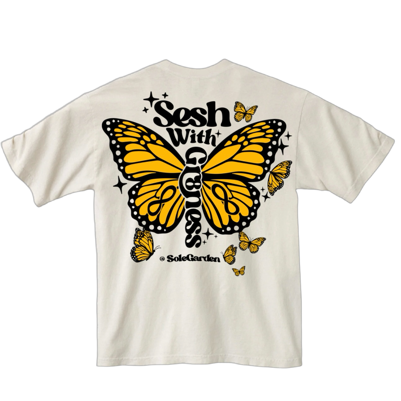 Sole Garden x Sessions with Gr8ness “Sessions ” Orange Butterfly Tee