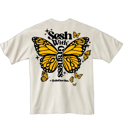 Sole Garden x Sessions with Gr8ness “Sessions ” Orange Butterfly Tee