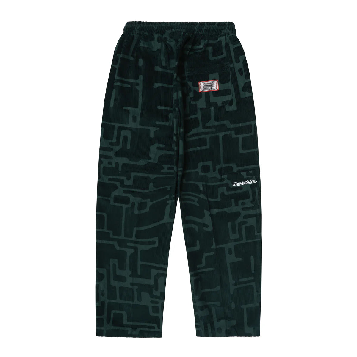 Devá States "Circuit" Green Corduroy Print Pants