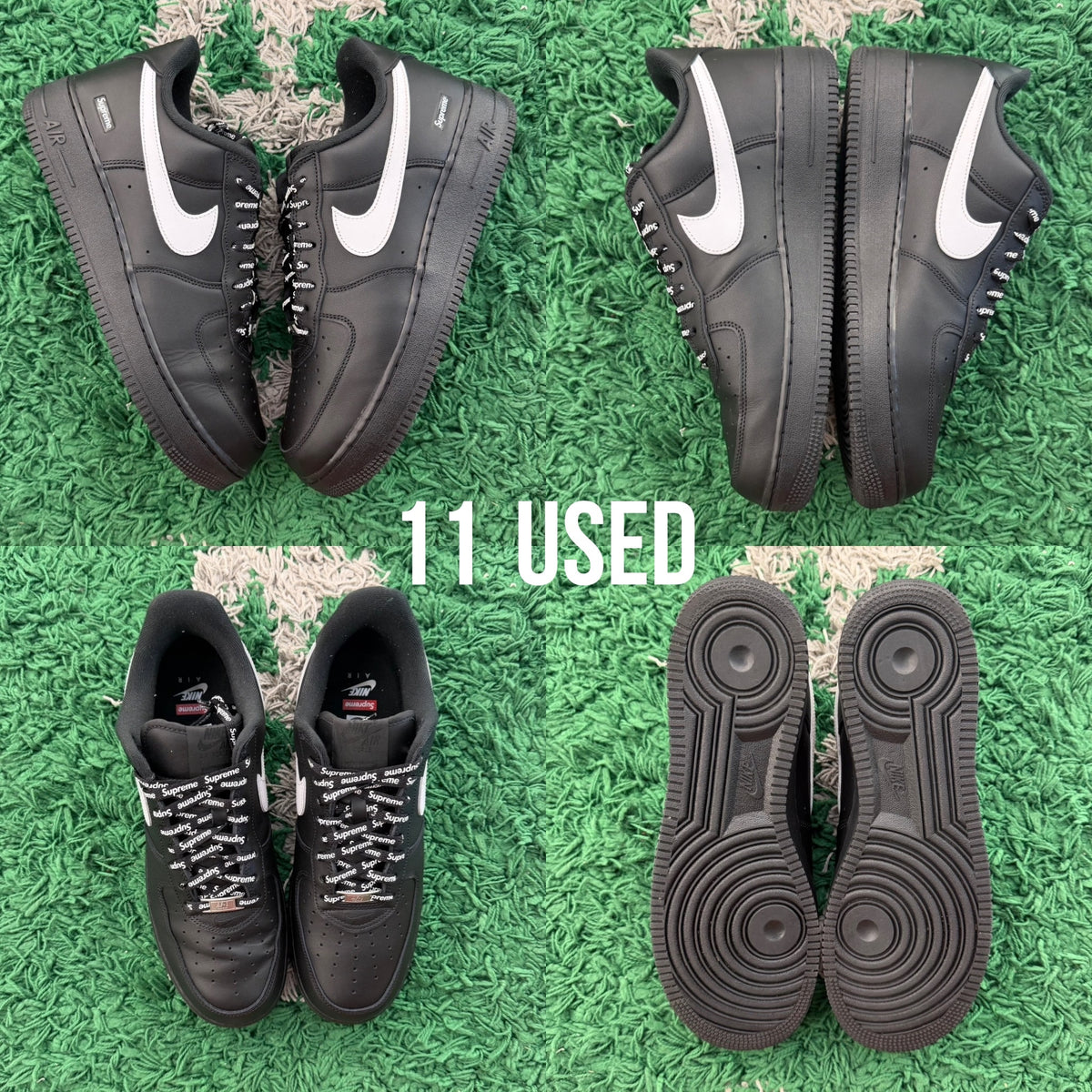 Air Force 1 Low x Supreme "Black White Mini Box Logo” USED