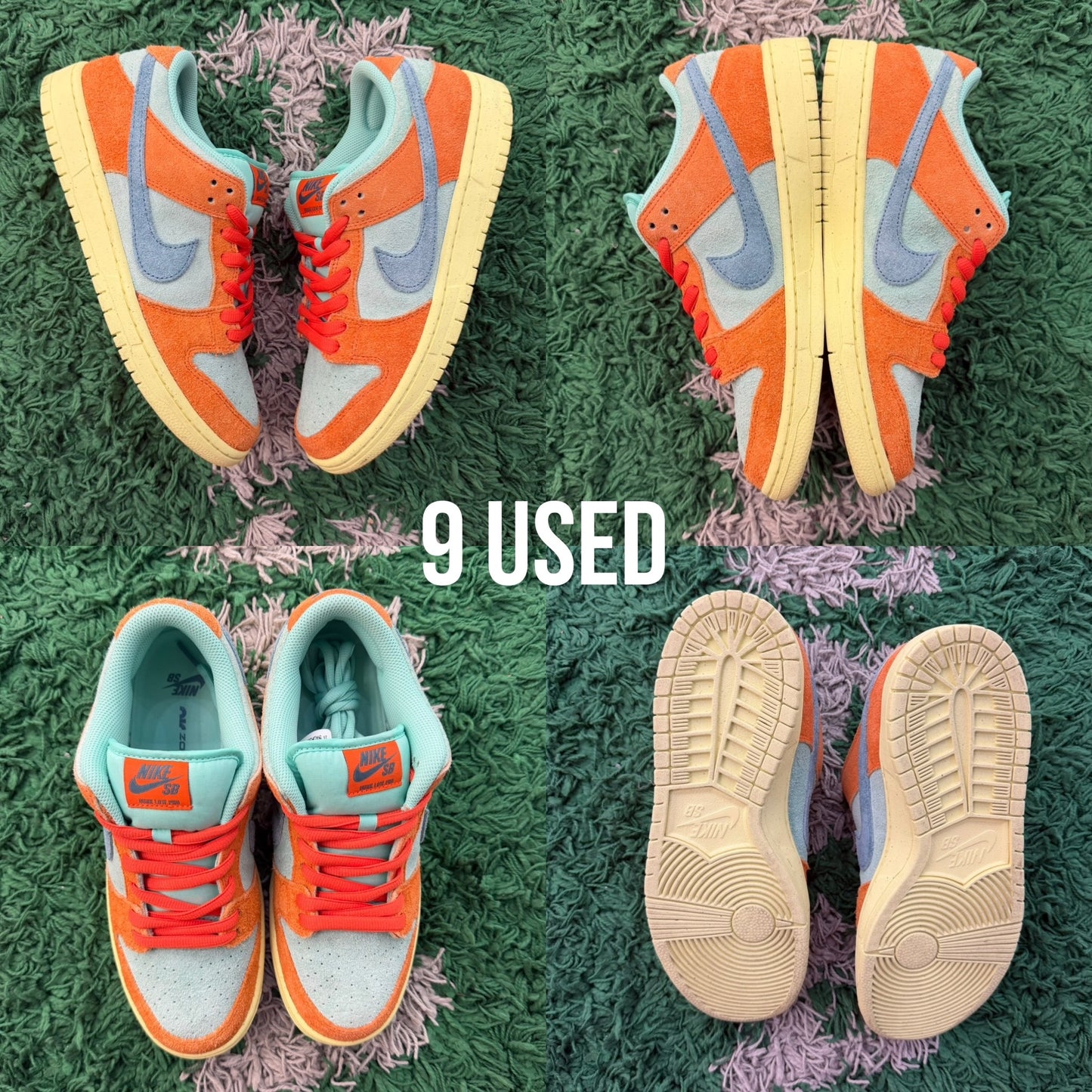 Nike SB Dunk Low 'Orange Emerald Rise' USED