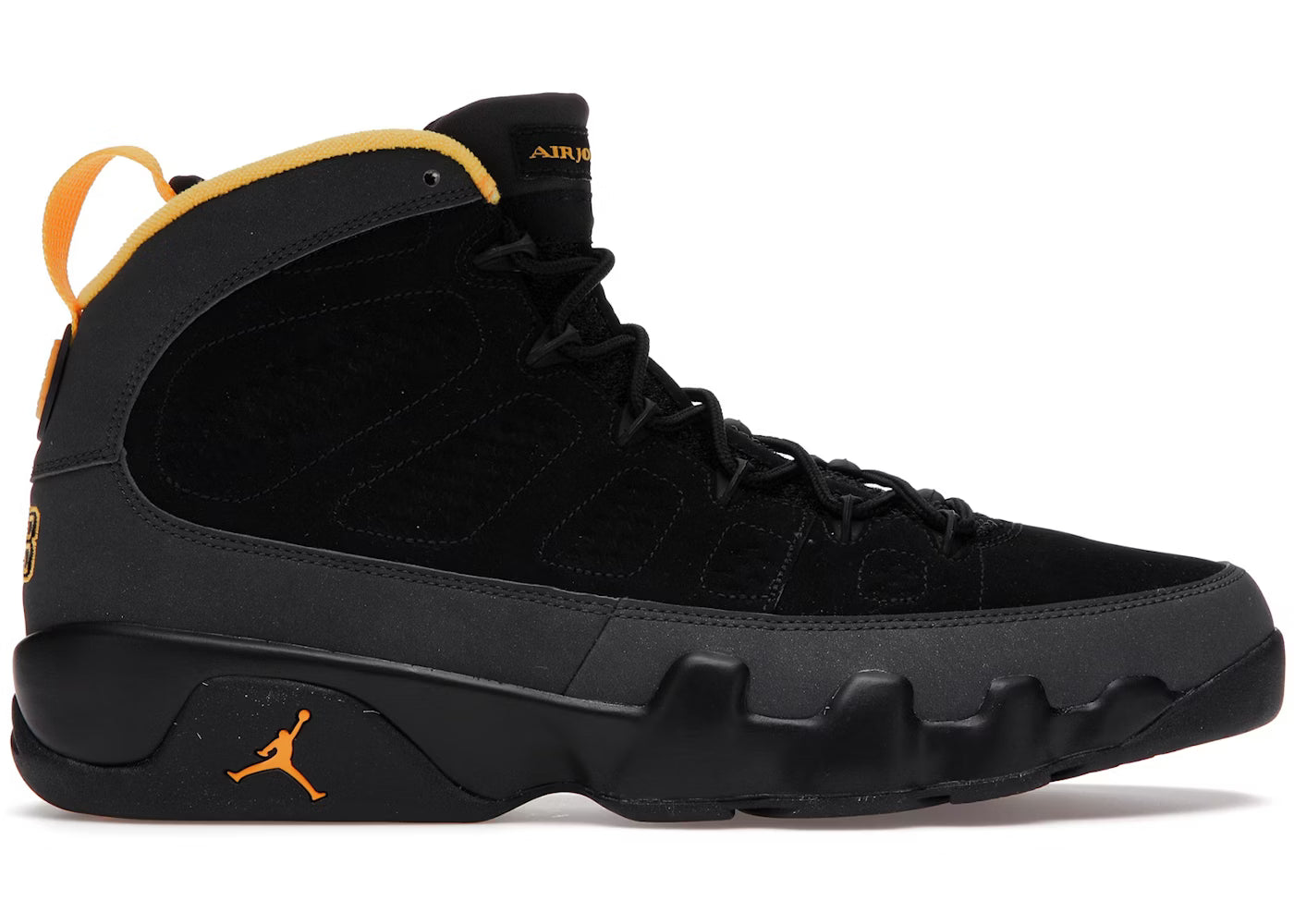 Jordan 9 Retro "Dark Charcoal University Gold"