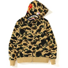 BAPE "1st Camo PONR Shark" Yellow Camo Full Zip Hoodie