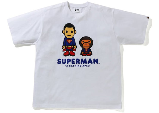 BAPE x DC "Baby Milo Superman" White Tee