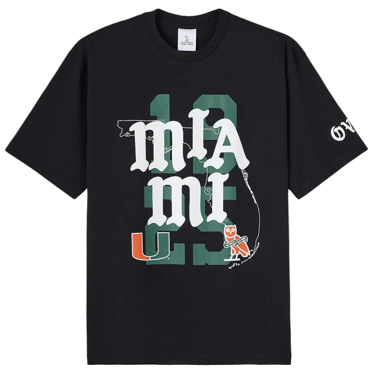 OVO 'University of Miami' Black Tee