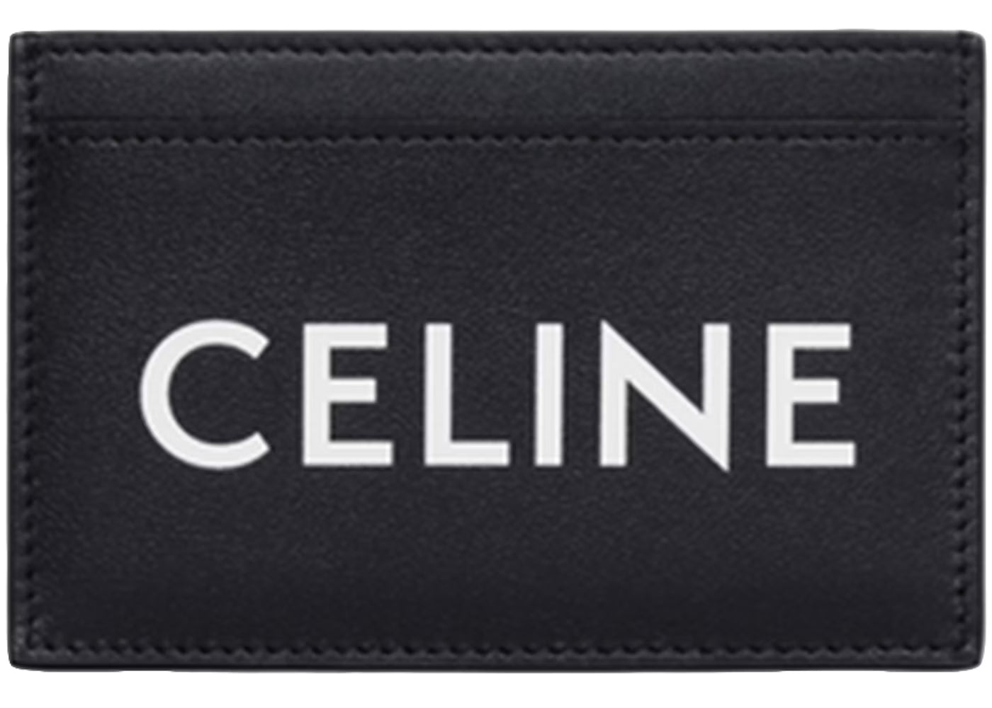 Celine "Celine Print" Card Holder (2 Slot) Black White
