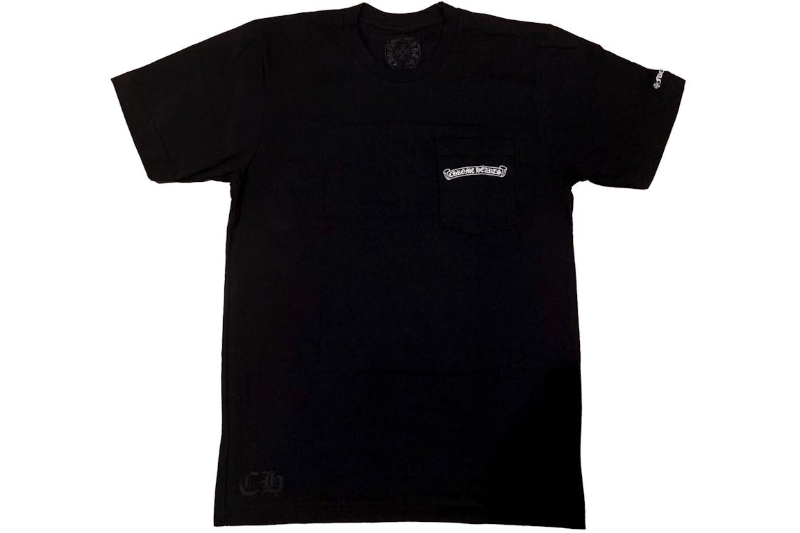 Chrome Hearts 'Scroll Logo' Black Pocket T-shirt