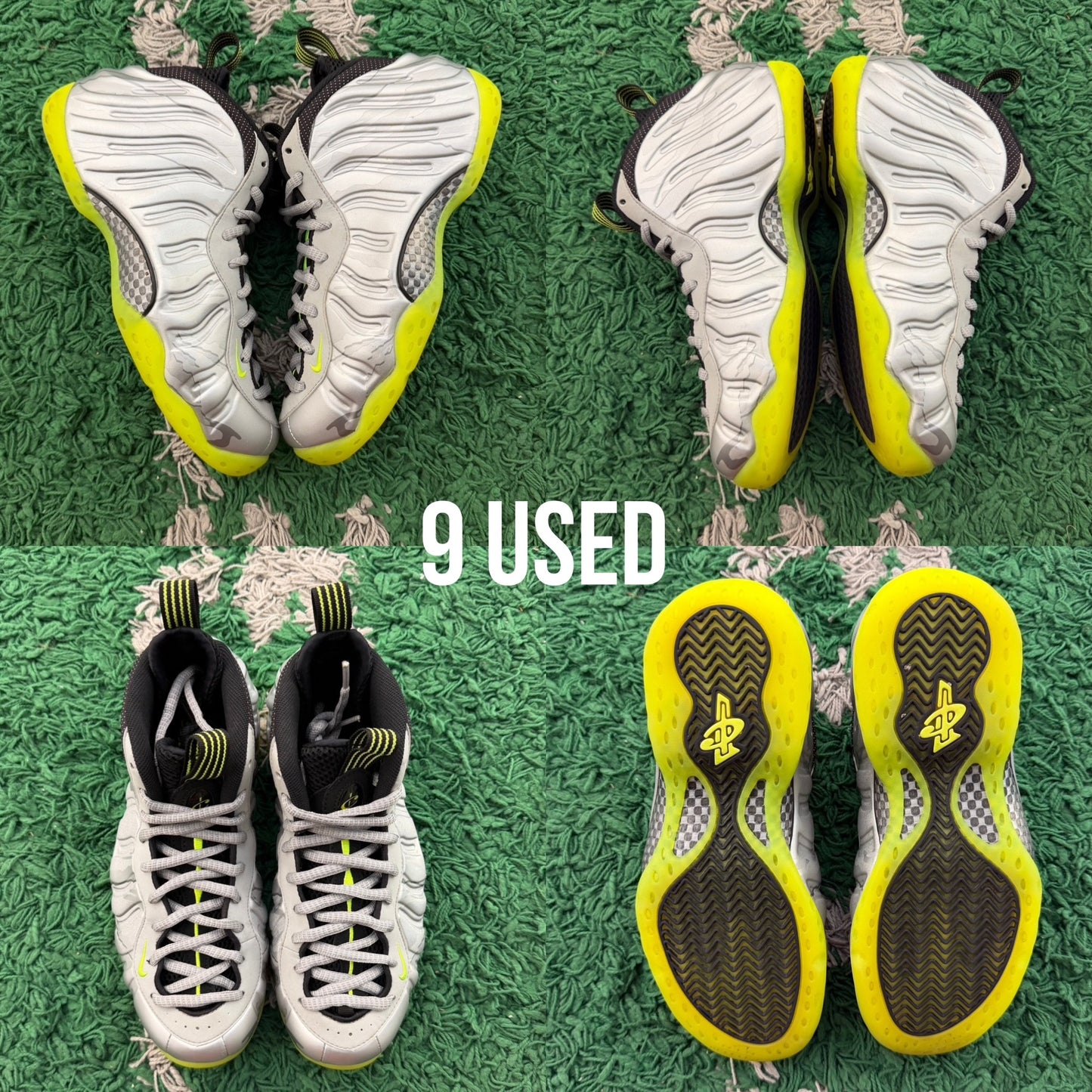 Nike Air Foamposite One Silver 'Volt Camo' USED