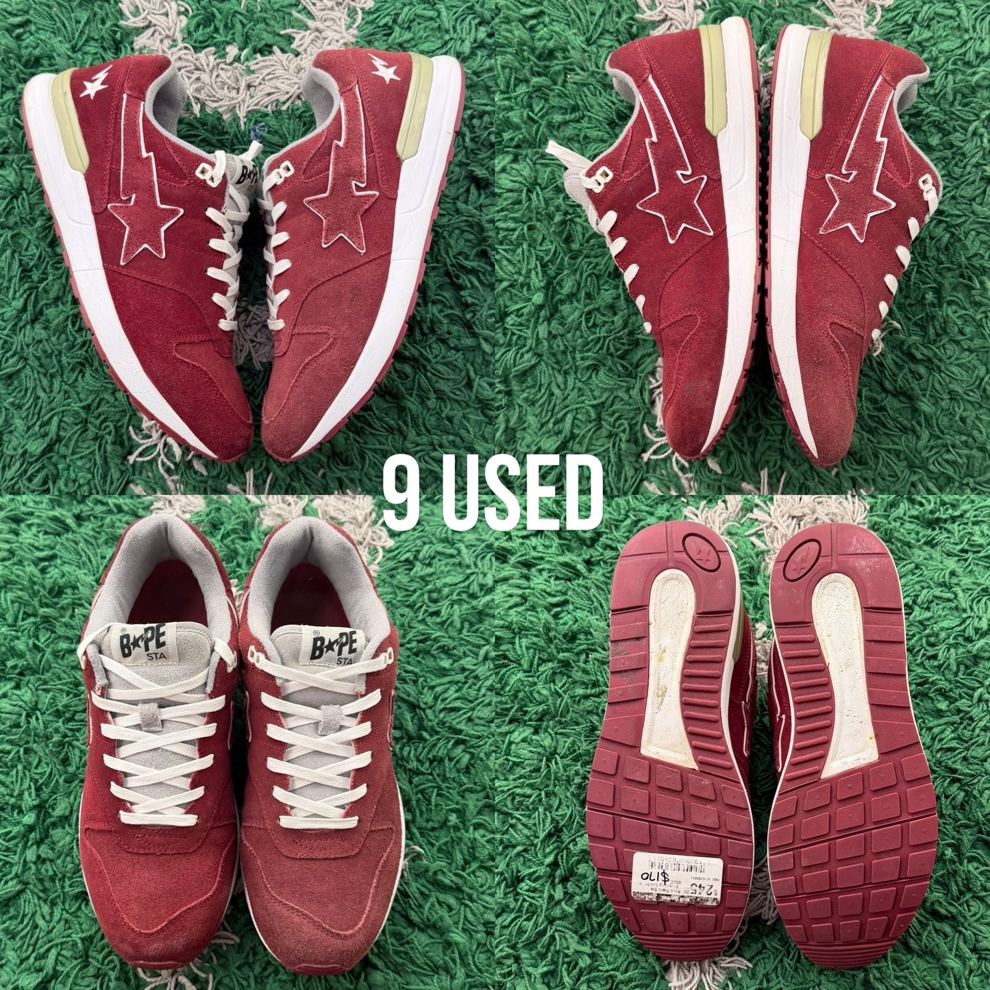 Bape Track Sta "Burgundy Suede" USED