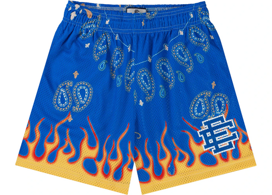 Eric Emanuel "Paisley Flame" Blue EE Basic Shorts