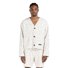 Honor The Gift "Gifted Floral" Beaded White Cardigan
