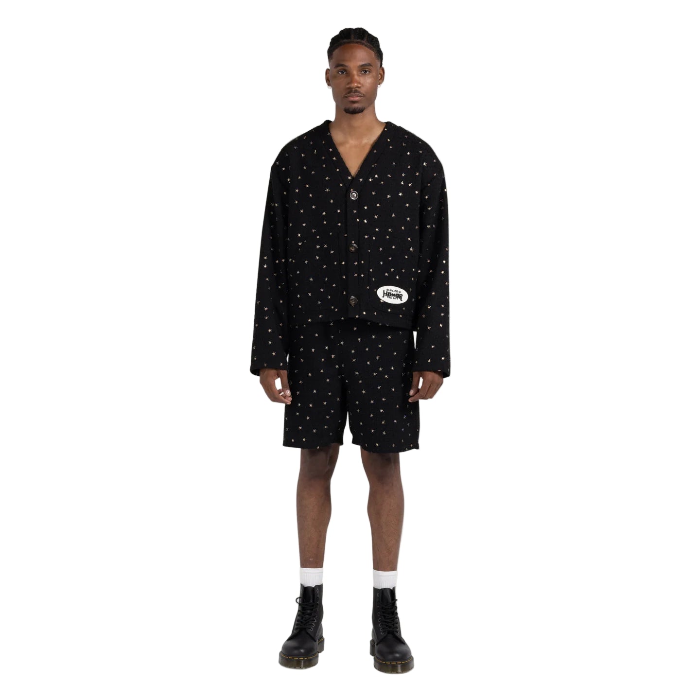 Honor The Gift "Gifted Floral" Beaded Black Shorts