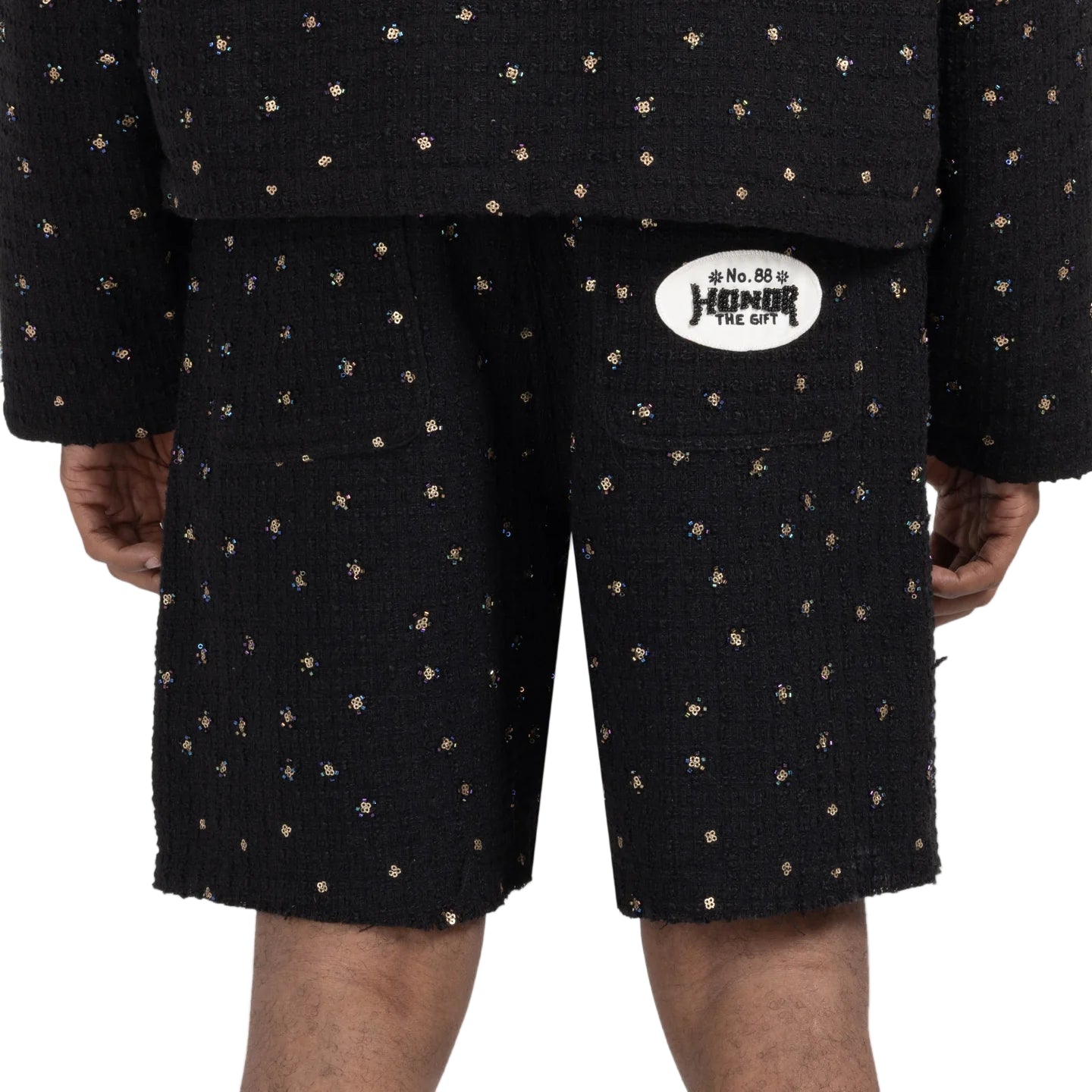 Honor The Gift "Gifted Floral" Beaded Black Shorts