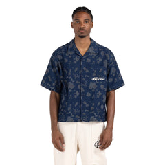Honor The Gift "Floral" Indigo Denim Button Down Shirt