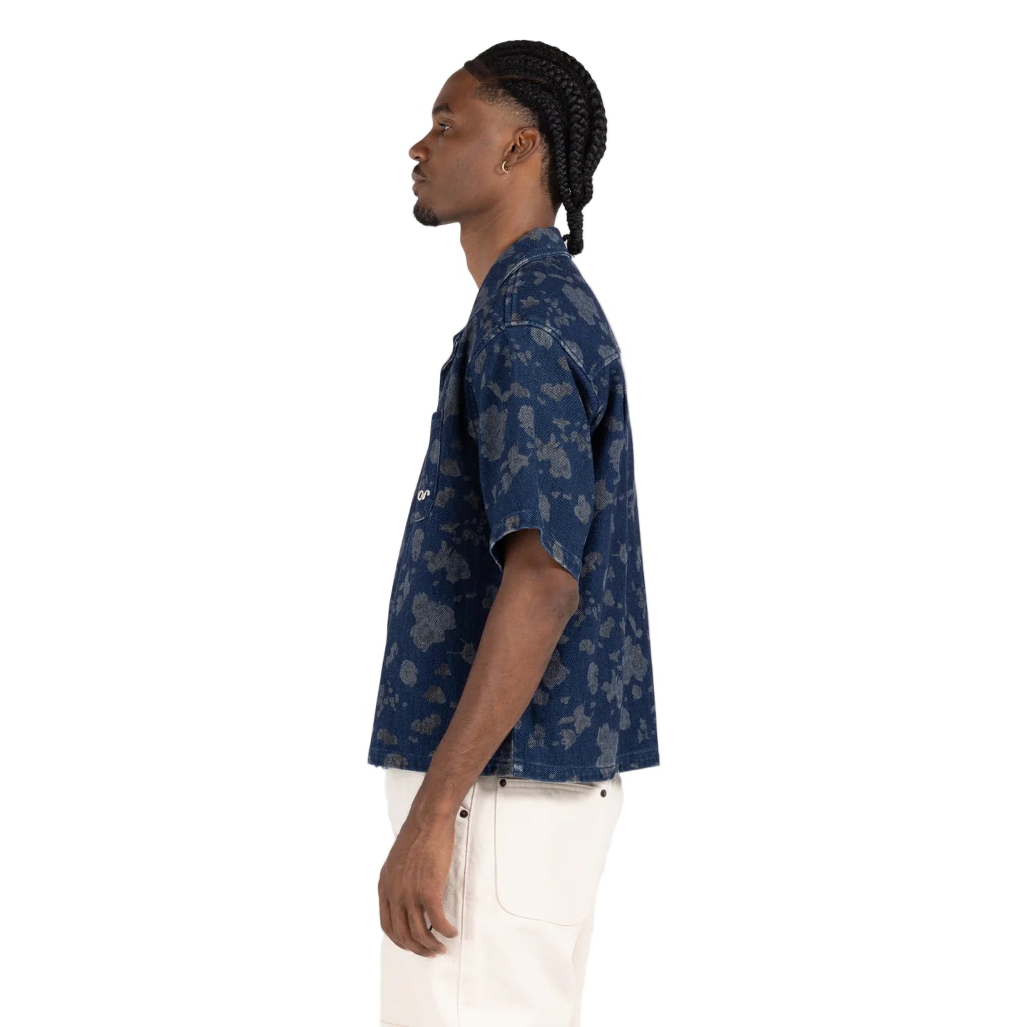 Honor The Gift "Floral" Indigo Denim Button Down Shirt