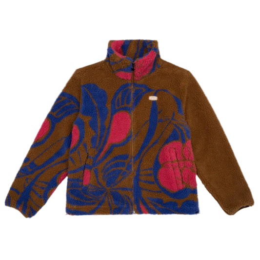 FELT "Flower Cycle"  Brown Sherpa Jacket