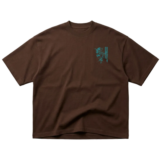 Sole Garden x Buttons Brand “Buttons Garden” Brown Tee