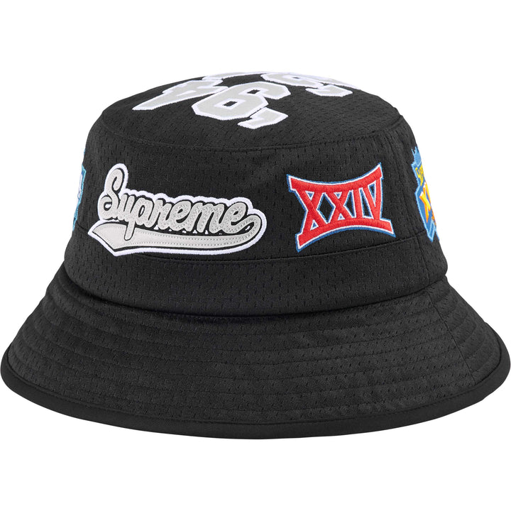Supreme "Playoffs '25" Black Mesh Crusher Bucket Hat