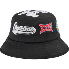 Supreme "Playoffs '25" Black Mesh Crusher Bucket Hat