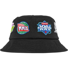 Supreme "Playoffs '25" Black Mesh Crusher Bucket Hat