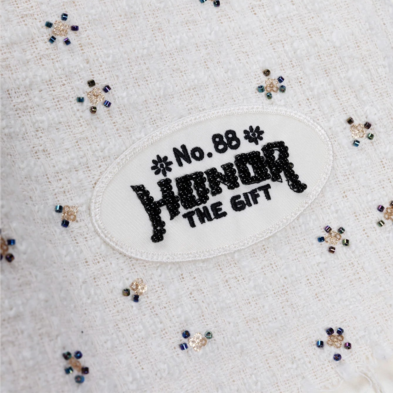 Honor The Gift "Gifted Floral" Beaded White Shorts