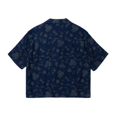 Honor The Gift "Floral" Indigo Denim Button Down Shirt