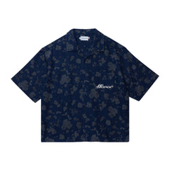 Honor The Gift "Floral" Indigo Denim Button Down Shirt