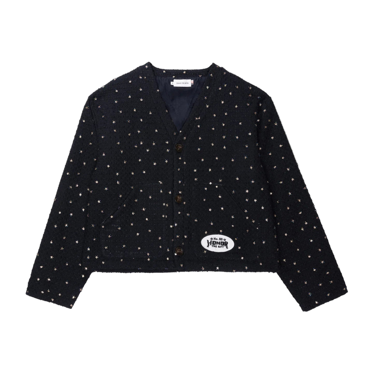 Honor The Gift "Gifted Floral" Beaded Black Cardigan
